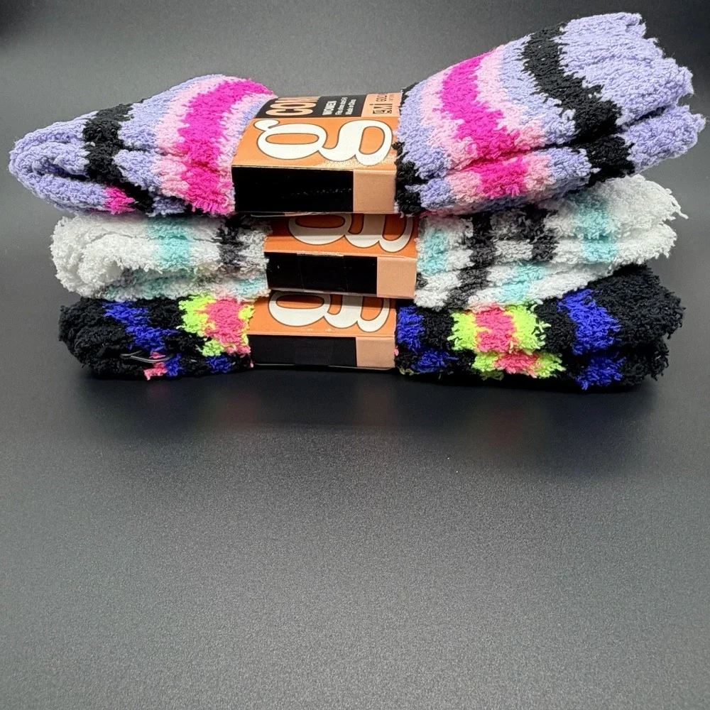 Comfy Womens 3 Pack Spa Socks Fluffy Slipper ComfyCabin Soft Fleece Warm